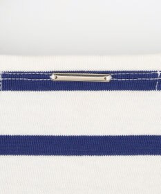 自由区 L 【洗える】コットンボーダー ボートネックカットソー