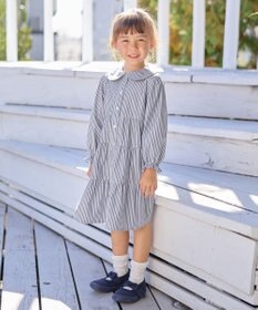 ANY KIDS ストライプ シャツ ワンピース