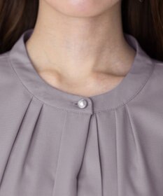 Tiaclasse L 【新色追加・洗える】バンドカラー2WAYタックブラウス