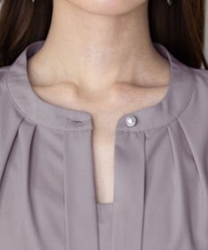 Tiaclasse L 【新色追加・洗える】バンドカラー2WAYタックブラウス