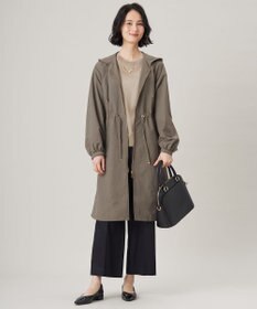 自由区 S 【UVカット・接触冷感・洗える】コットンサテンクロップド丈ワイドストレート パンツ