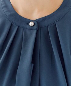 Tiaclasse L 【新色追加・洗える】バンドカラー2WAYタックブラウス