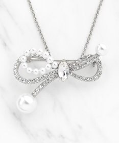 TOCCA SHAKE RIBBON 2WAY BROOCH NECKLACE ブローチネックレス シルバー系