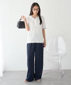 earth music&ecology シアーレイヤード風5分袖プルオーバー