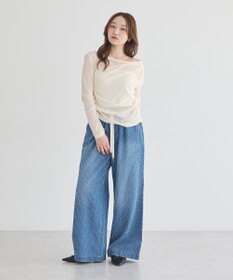 earth music&ecology ドレープカットチュールフロッキープルオーバー