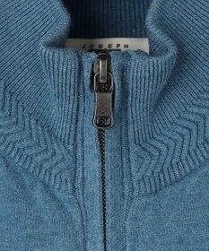 JOSEPH ABBOUD 【チクチクしない/イージーケア/3シーズン対応/サスティナブル】SNOWY  スタンドジップカーディガン