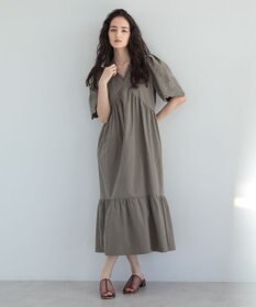 Green Parks ■ＥＳＣＡＲ　刺繍スリーブギャザーワンピース