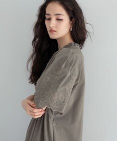 Green Parks ■ＥＳＣＡＲ　刺繍スリーブギャザーワンピース