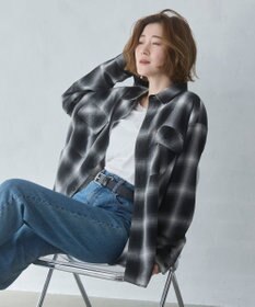 WEGO 【ユニセックス着用ITEM/SMLサイズ展開】オンブレチェックシャツ（LS）