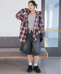 WEGO フードチェックBIGシャツ