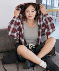 WEGO フードチェックBIGシャツ