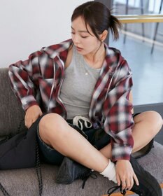 WEGO フードチェックBIGシャツ