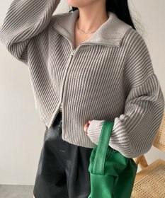 WEGO ダブルジップショートニットブルゾン