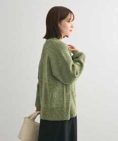 Green Parks ベロアモールＶネックカーディガン