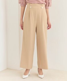 Feroux 【洗える】ウエストタックワイドパンツ