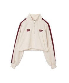 WEGO 刺繍ハーフジップショートスウェット