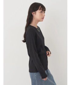 earth music&ecology チェーンリブクルーネックプルオーバー