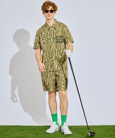 PW CIRCULUS 【MEN】ストライプカモフラ メッシュポケットショーツ ゴルフ