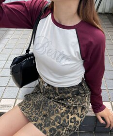 WEGO ラインストーンサイドドロストラグランロンT