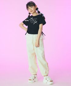 ANY KIDS 【洗濯機可能】ドロスト 裾リボンTシャツ