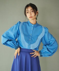 #Newans 【洗濯機可能】ウェイビービブデザインブラウス