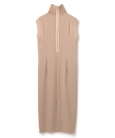BEIGE， 【洗える】FLEUR / ニットコンビハイネックノースリーブドレス