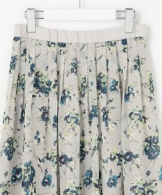 自由区 L 【洗える】オータムダリアプリント スカート