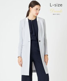 BEIGE， 【L-size】CINDY / ノーカラーロングジャケット