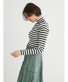 Green Parks ボーダーアソートモックネックニットプルオーバー