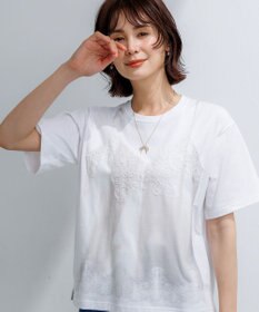 組曲 【WEB限定】トロンプルイユ レースキャミソール Ｔシャツ ホワイト系