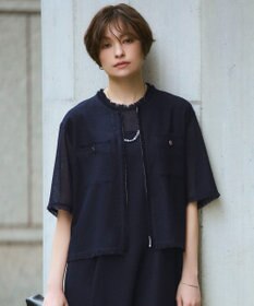 ICB L サマーレノクロス ハーフスリーブジャケット ネイビー×ブラック