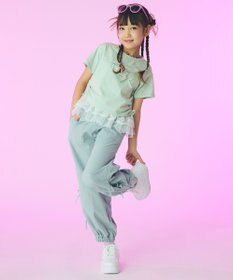 ANY KIDS 【洗濯機可能】ドロスト 裾リボンTシャツ