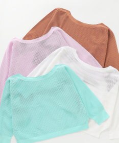 Chacott 【ノーソーイングニット】7分袖メッシュニットTシャツ