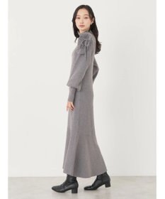 earth music&ecology 袖シアーフリルニットワンピース