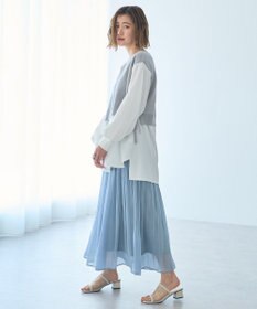 YECCA VECCA ニットレイヤードリボンシャツ