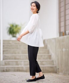 ANY 【WEB限定/洗濯機可】サッカーギャザーペプラムブラウス