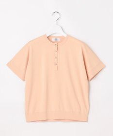 J.PRESS LADIES COOL MINT COTTON POLYESTER ヘンリーネック ニット プルオーバー