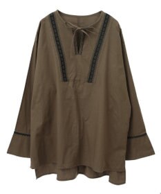 CRAFT STANDARD BOUTIQUE 刺繍入りツイルＶネックチュニック