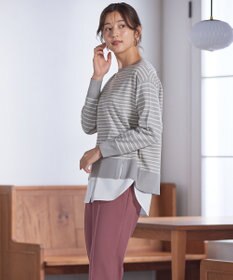 ANY SIS 【洗える】シャツコンビレイヤード カットソー