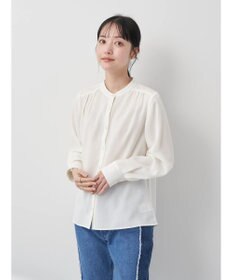 earth music&ecology バンドカラーブラウス