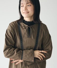 CRAFT STANDARD BOUTIQUE 刺繍入りツイルＶネックチュニック