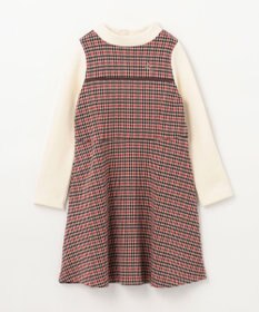 組曲 KIDS 【110-140㎝】チェックジャガード ワンピース
