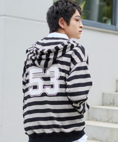 WEGO 【ユニセックスITEM/MLサイズ展開】ナンバリングカットZIPパーカー