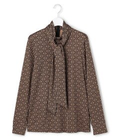 ICB 【30th ANNIVERSARY】 モノグラムプリントスムース ボウタイブラウス