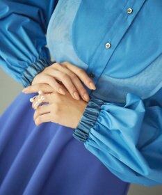 #Newans 【洗濯機可能】ウェイビービブデザインブラウス