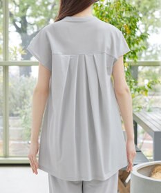 Tiaclasse L 【冷凛(ひやりん)カノコ】スキッパー襟フレンチスリーブチュニック