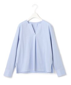 ICB L 【洗える】 ブラウスライクジャージー ヘンリーネックカットソー