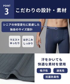 WACOAL MEN ボクサーパンツ さるまた ひざ下丈 吸汗性(本体) 通気性(本体) 抗菌防臭性(本体) 前開き 下着 ボトムス メンズ GT6236 /ブロス バイ ワコールメン