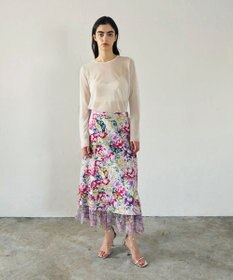 GRACE CONTINENTAL フラワーガーデンプリントスカート
