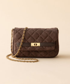 23区 スエード キルティング ショルダーバッグ ブラウン系